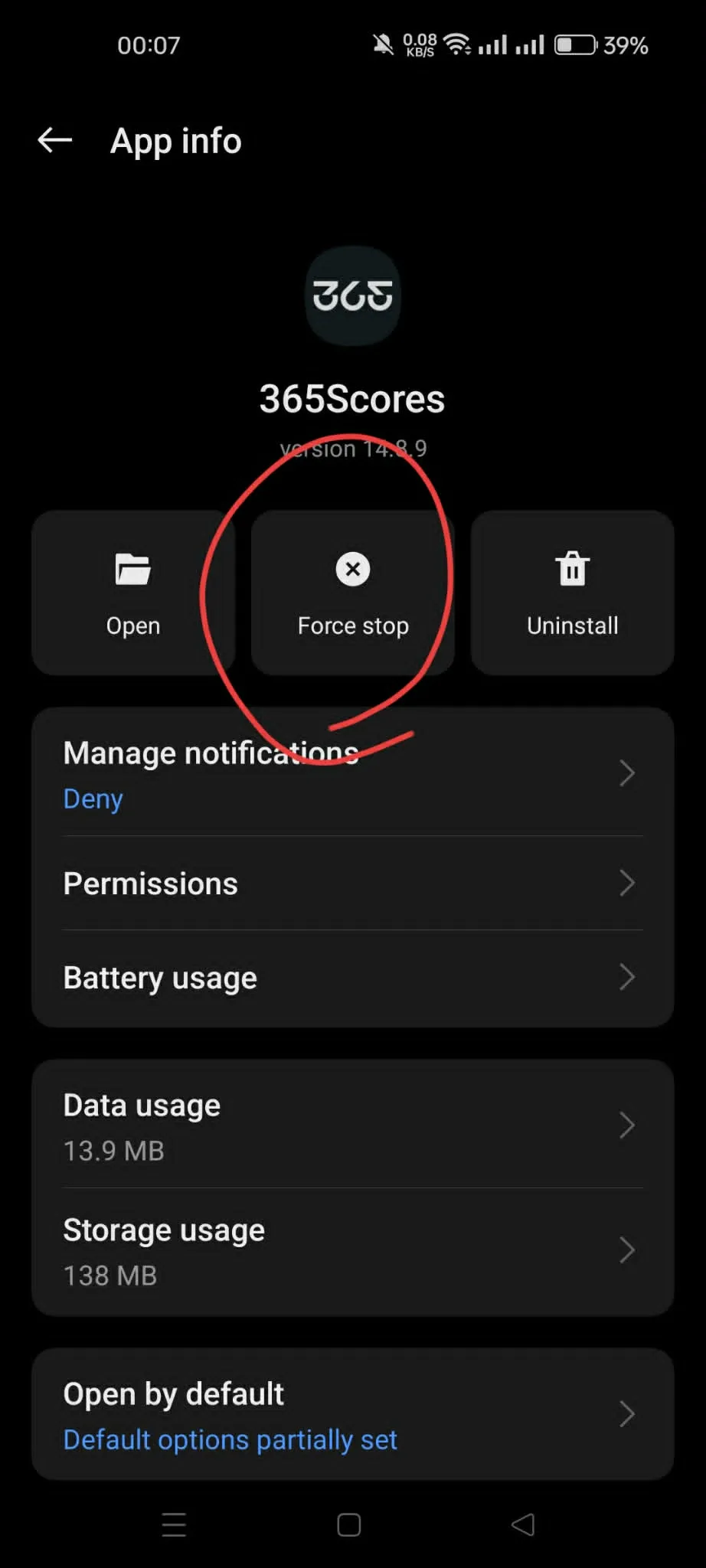 Force Close the App